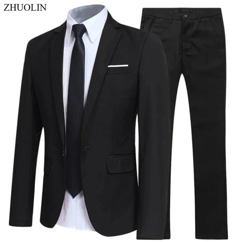 2-Piece Wedding Suit - Slim Fit Blazer & Pants Set
