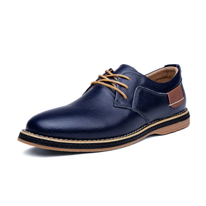Leather Oxford Dress Shoes - Italian Brogue Loafers